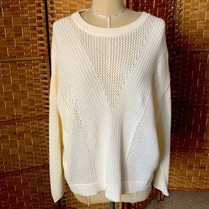 NWT Ivory Cable Knit Boyfriend sweater